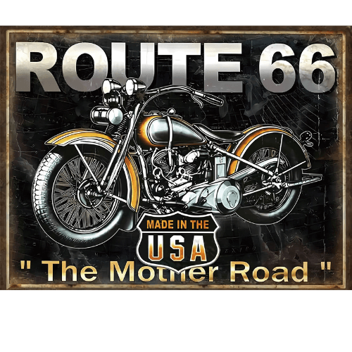 Tin signs 30x40 - Route 66 Motorcycle