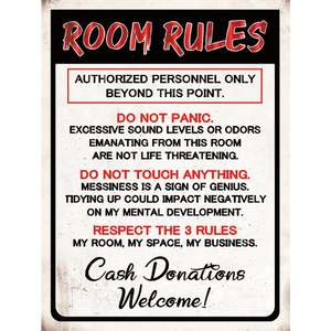 Tin signs 30x40 - Room Rules