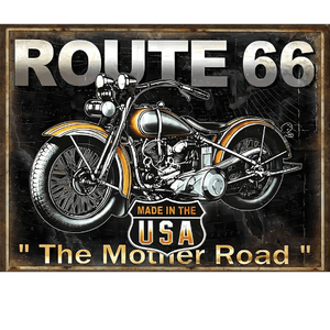 Tin signs 30x40 - Route 66 Motorcycle