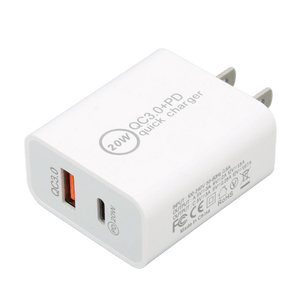 Dual Port 20W Fast Charger Wall Block USB A & Type C - Pack of 10
