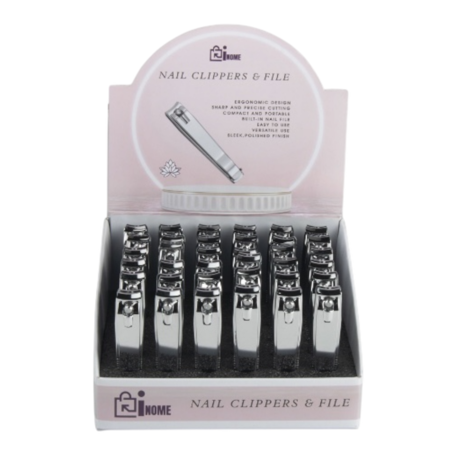 36 Piece Large Nail Clippers with File Counter Display