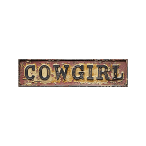 Tin Signs 10x40cm Wall Decor - Cowgirl