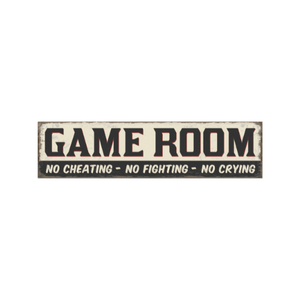 Tin Signs 10x40cm Wall Decor - Game Room - No cheating