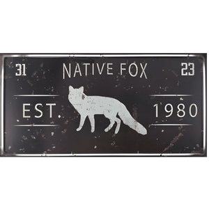 Tin signs 15x 30cm Wall Decor - Native Fox