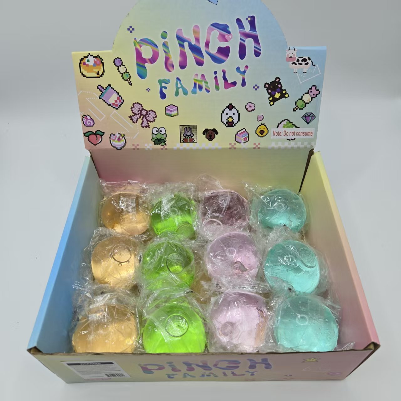 Maltose Smooth Sugar Balls Decompression Squishy Toys - Box of 16 Pieces