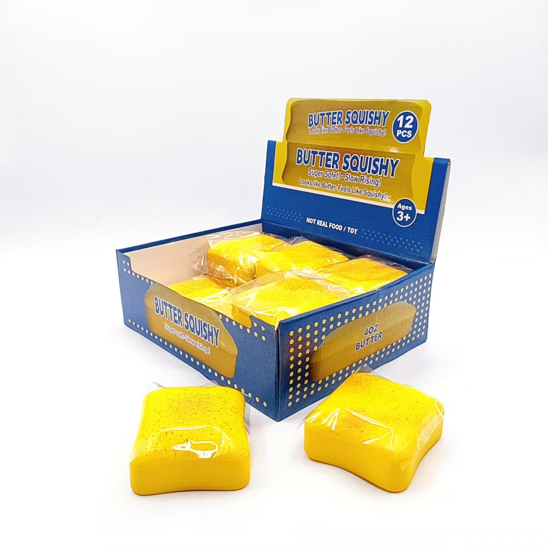 10cm Slow Rise Yellow Bread Squishy - Box of 12 Pieces