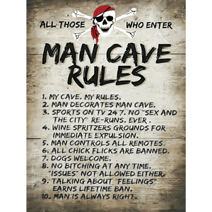 Tin signs 30x40 - Man Cave Rules