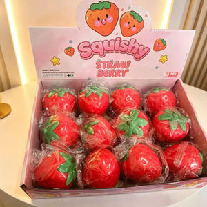6cm Slow Rise Strawberry Squishy - Box of 12 Pieces