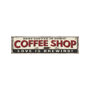 Tin Signs 10x40cm Wall Decor - Coffee Shop