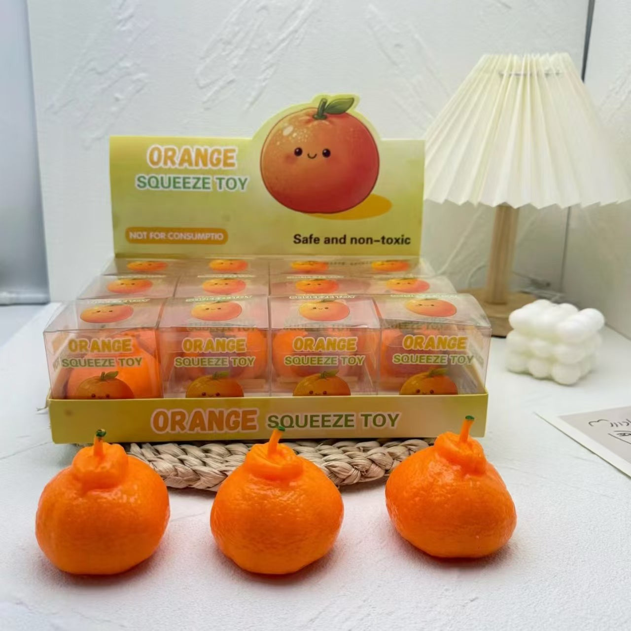 6cm Crunchy Orange Squihsy - Box of 12 Pieces