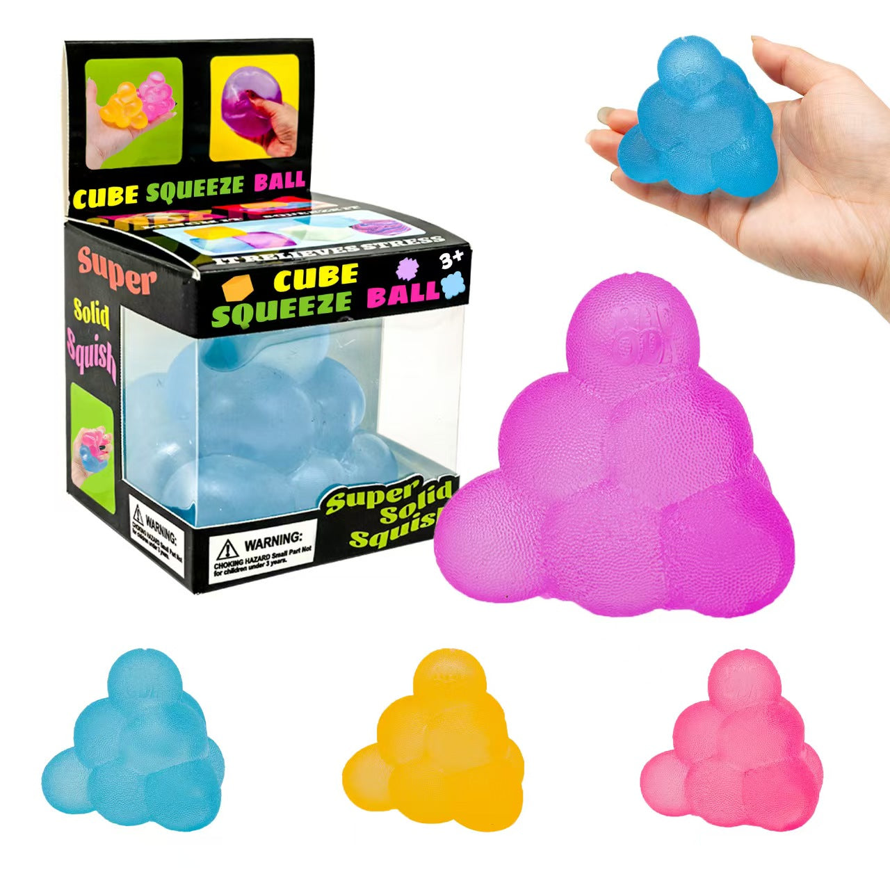 6.5cm Maltose Pyramid Squishy - Box of 12 Pieces