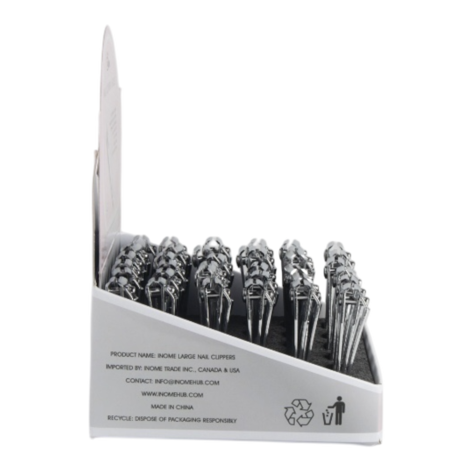 36 Piece Large Nail Clippers with File Counter Display
