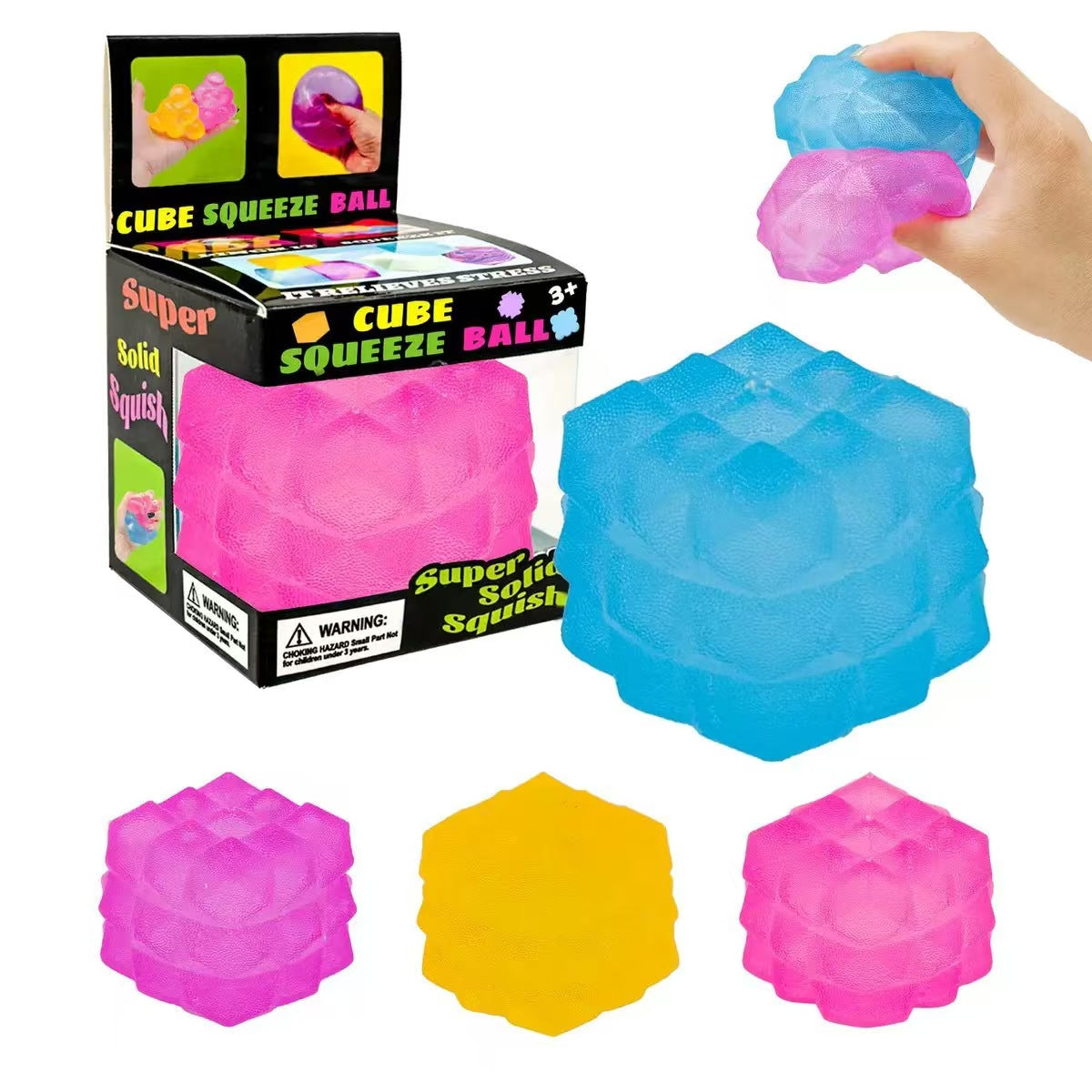 6cm Maltose Rubix Cube - Box of 12 Pieces