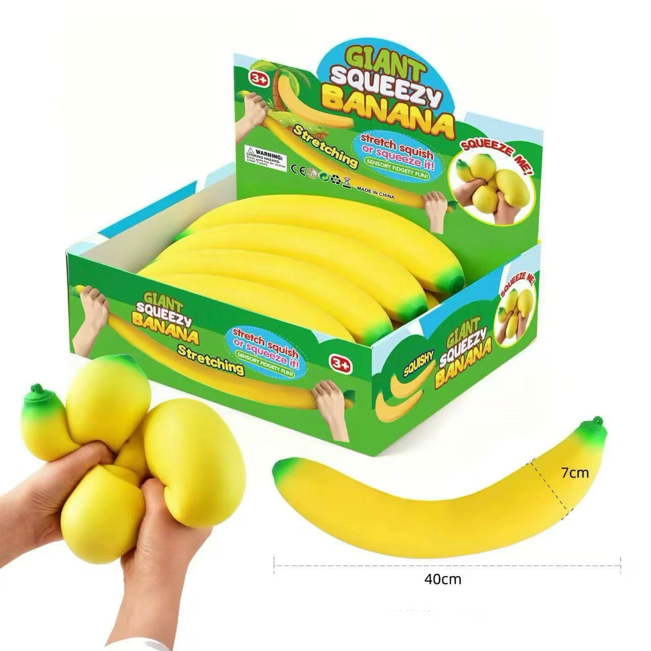 40cm Jumbo Banana Squishy - Box of 6 Pieces