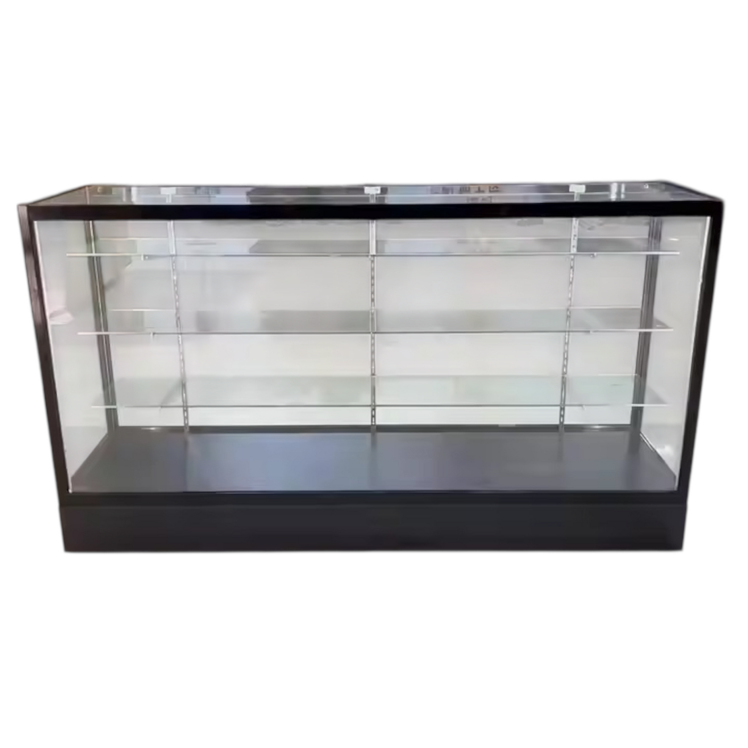 71” Black Aluminum Frame Glass Display Case with Lock