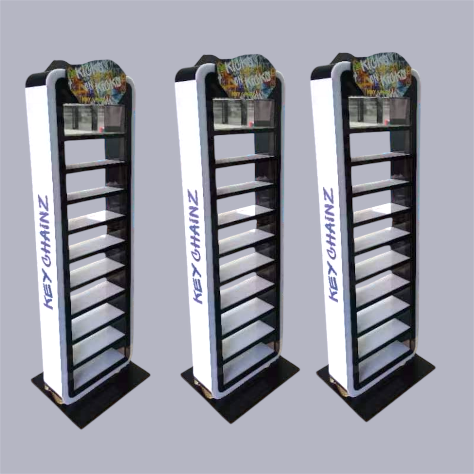 50 Piece Kicks on Kicks Slim Acrylic Sneaker Keychain Display