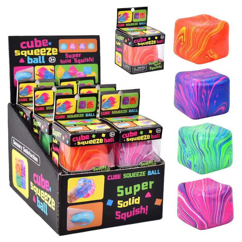 5cm Maltose Swirl Colored Cube - Box of 12 Pieces