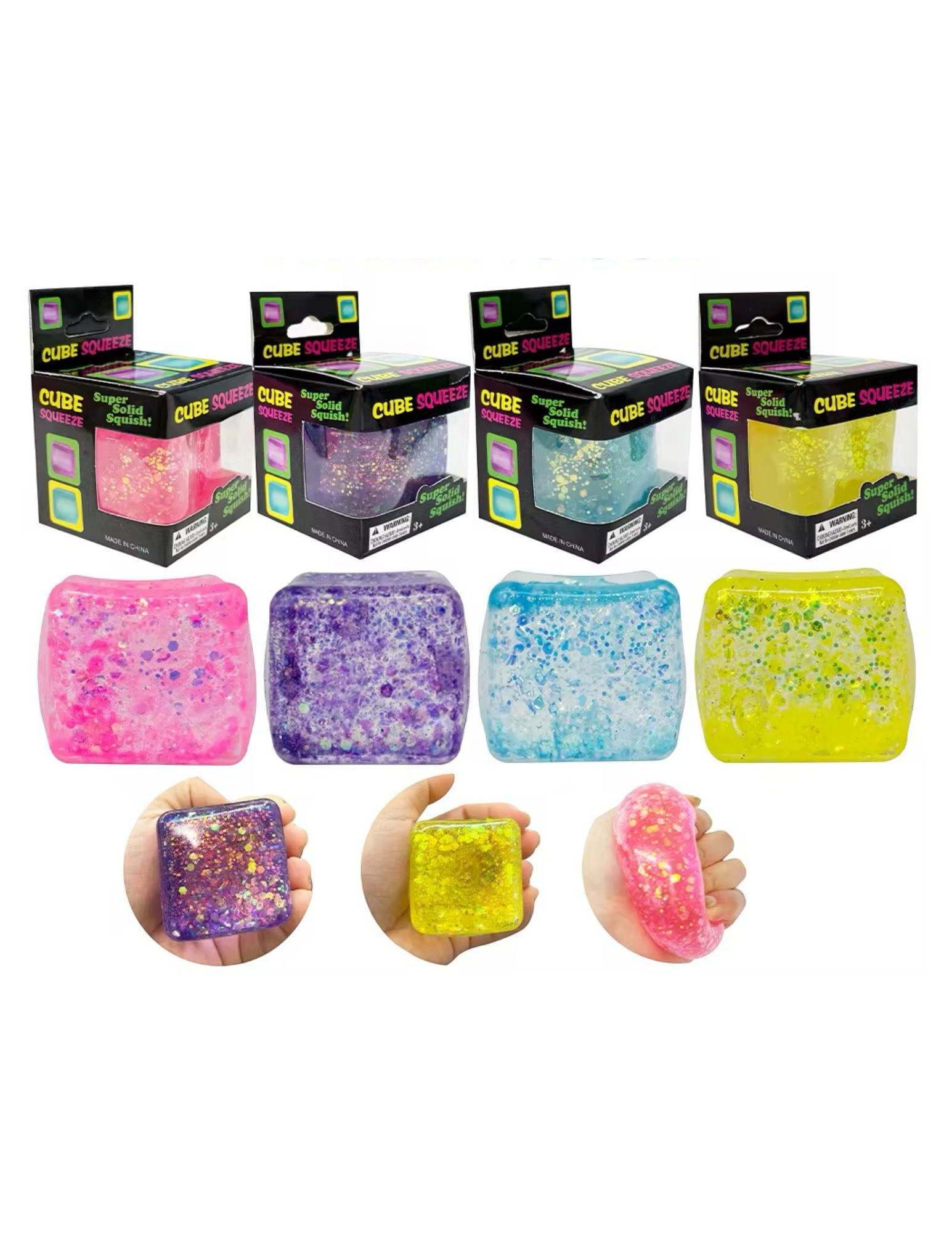 5cm Maltose Glitter Cube - Box of 12 Pieces