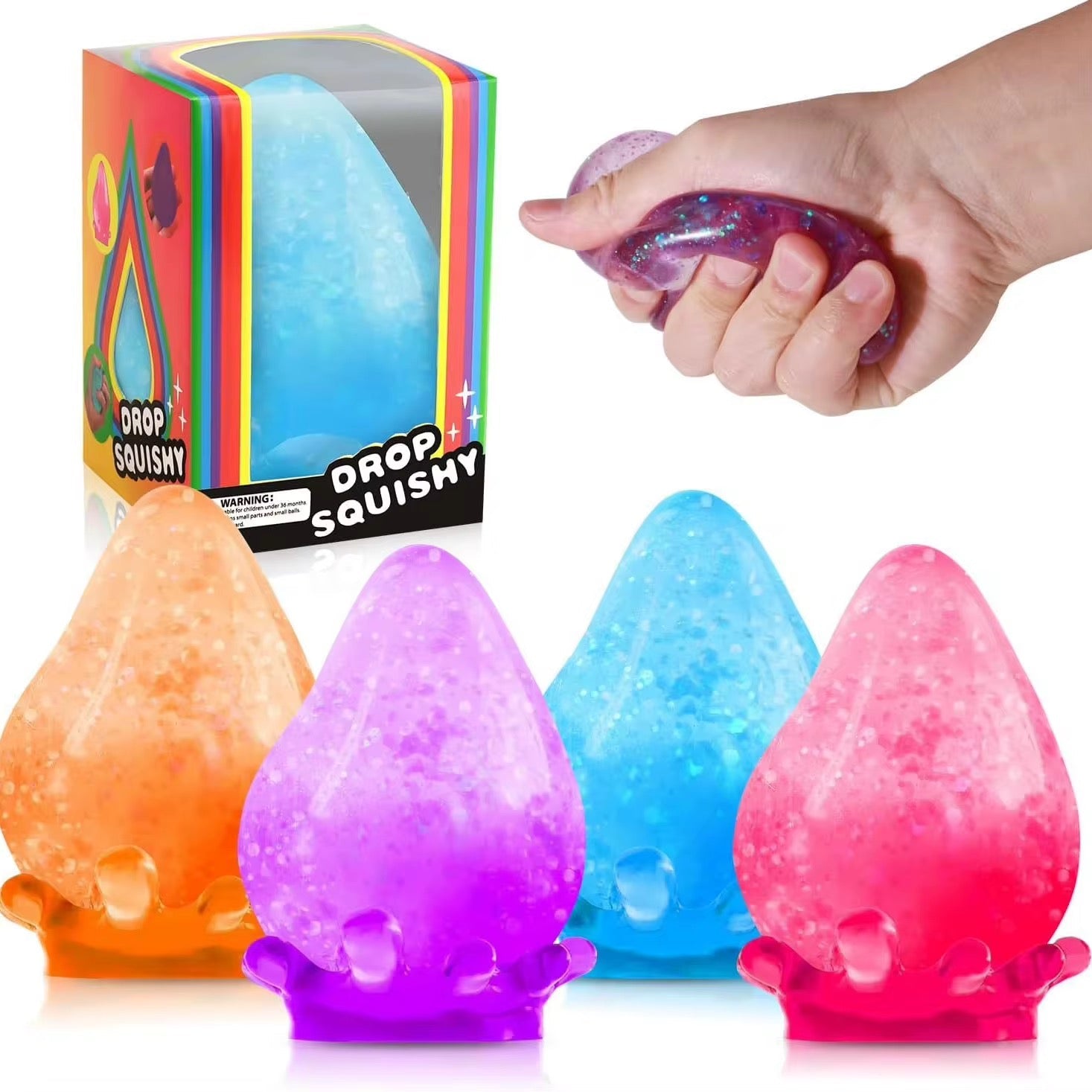 8cm Maltose Droplets Squishy - Box of 12 Pieces