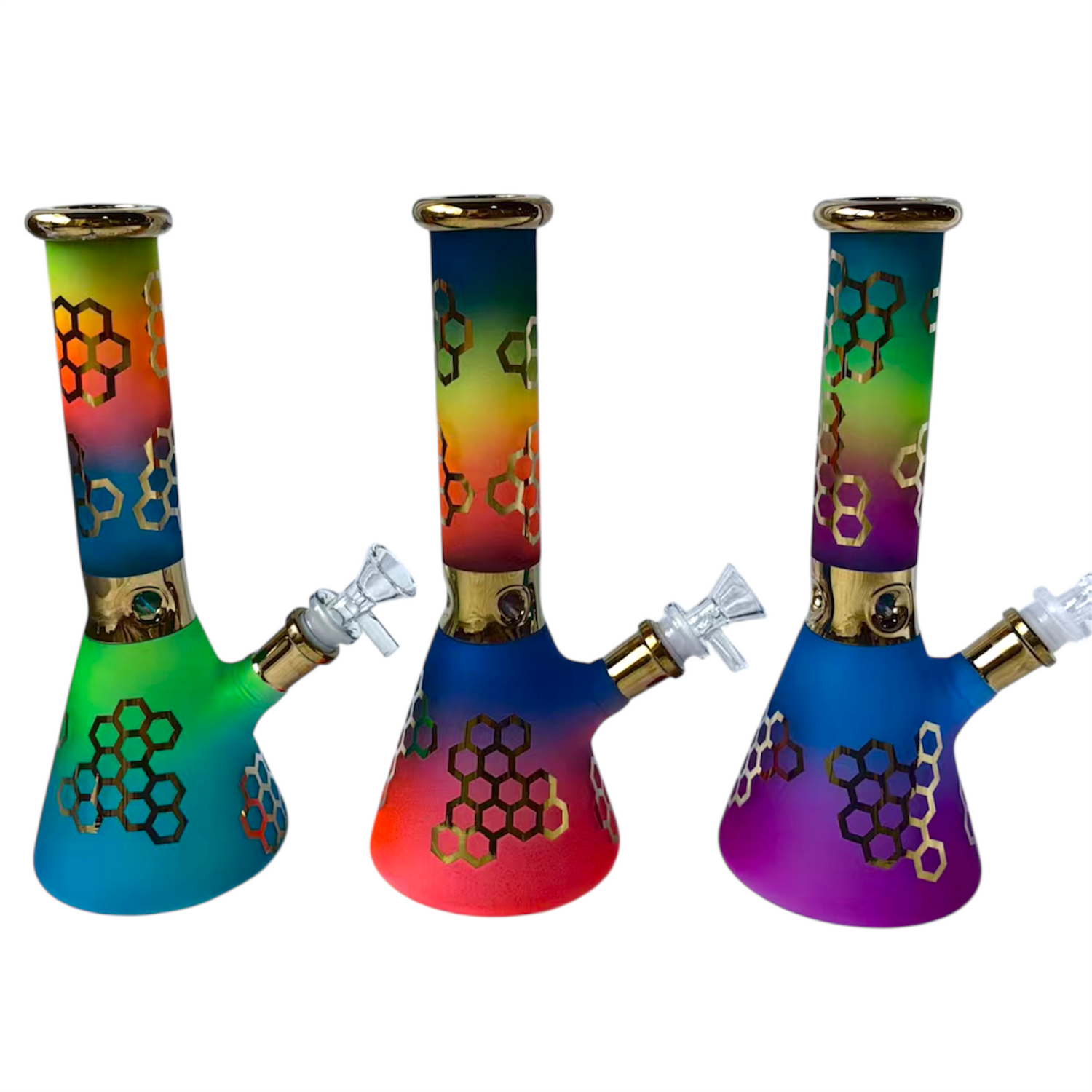 Rainbow comb 10" Glass Bong