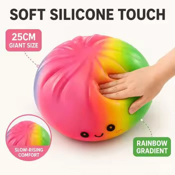 25cm Giant Rainbow Dumpling Buns Squishy Toy