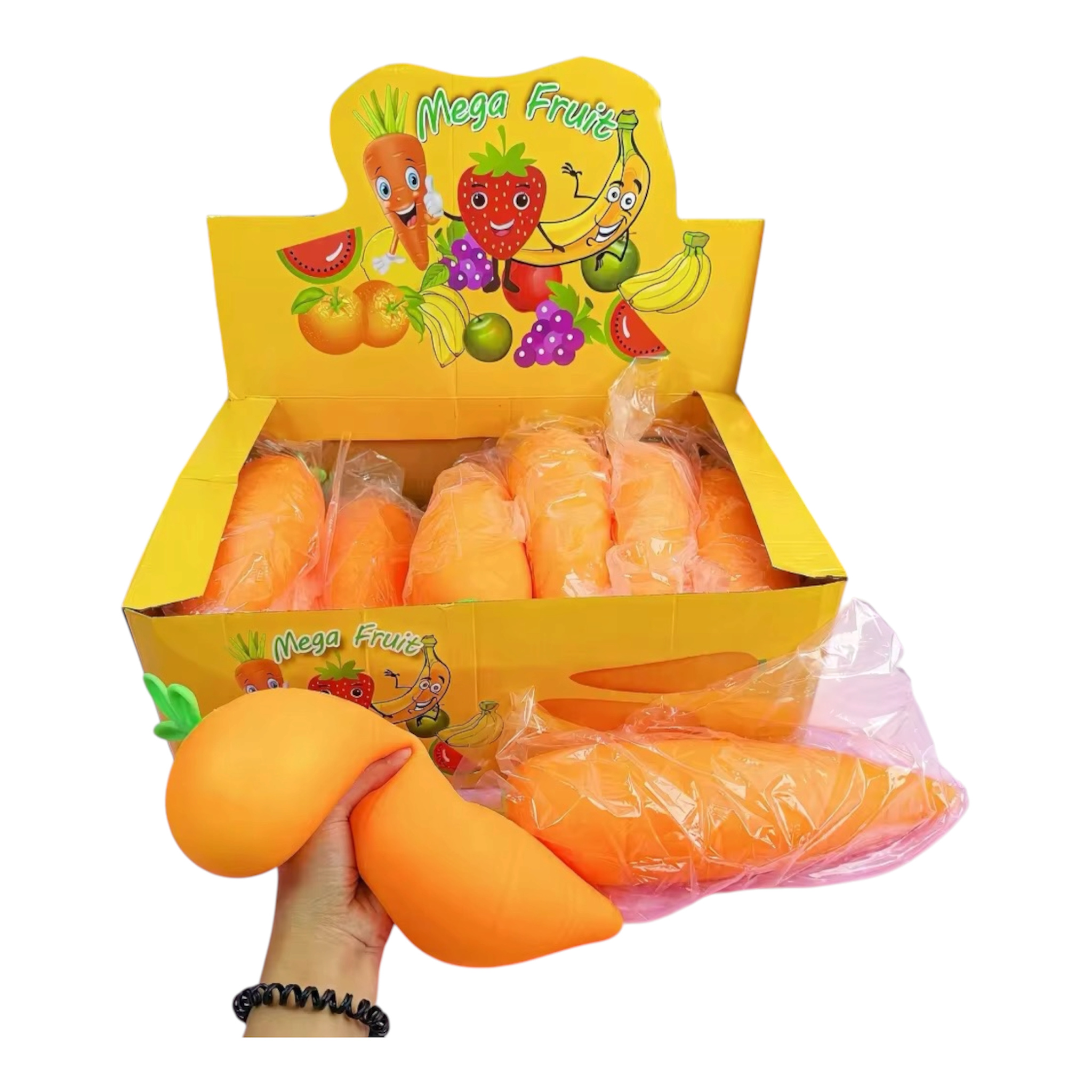 32cm Jumbo Carrot Squishy - Box of 6 Pieces