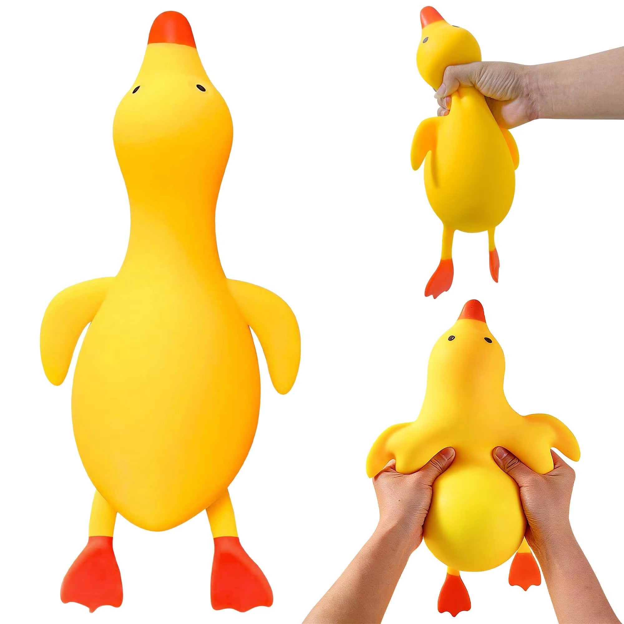 18cm Jumbo Crouch Yellow Duck Squishy - Box of 6 PCS
