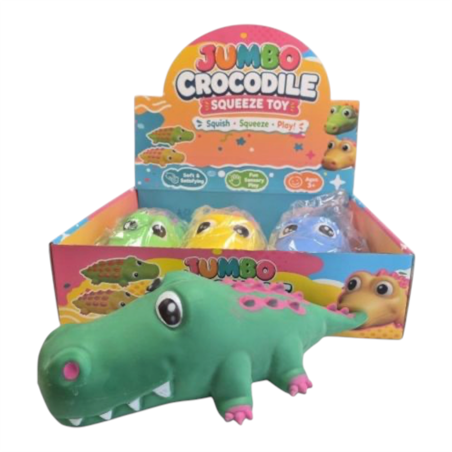 32cm Jumbo Crocodile Squishy - Box of 4 PCS