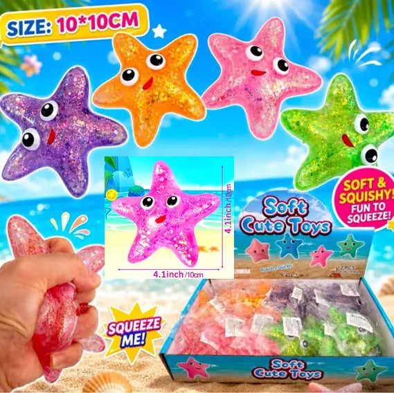 6cm Maltose Starfish Squishy - Box of 12 Pieces