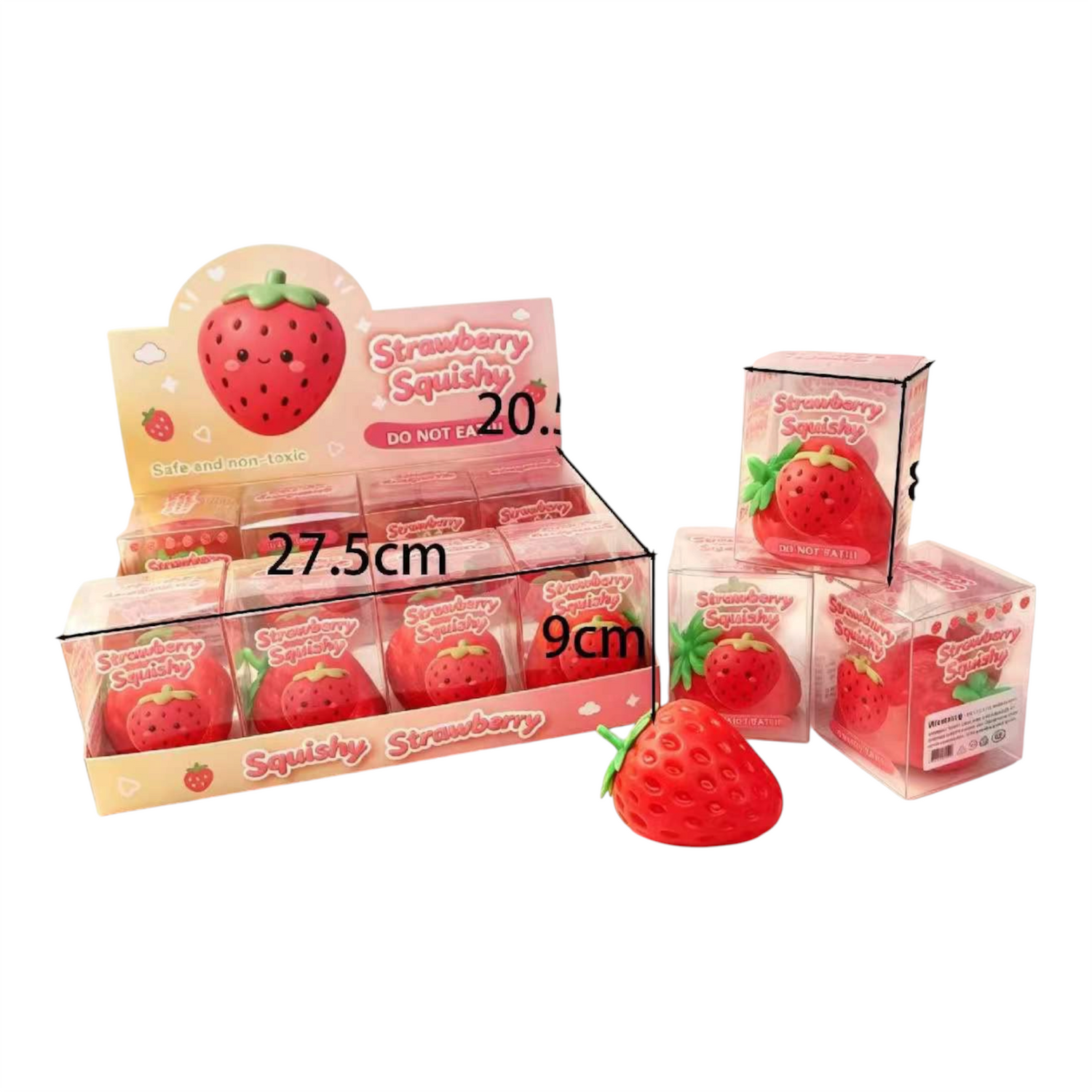 9cm Crunchy Strawberry Squihsy - Box of 12 Pieces