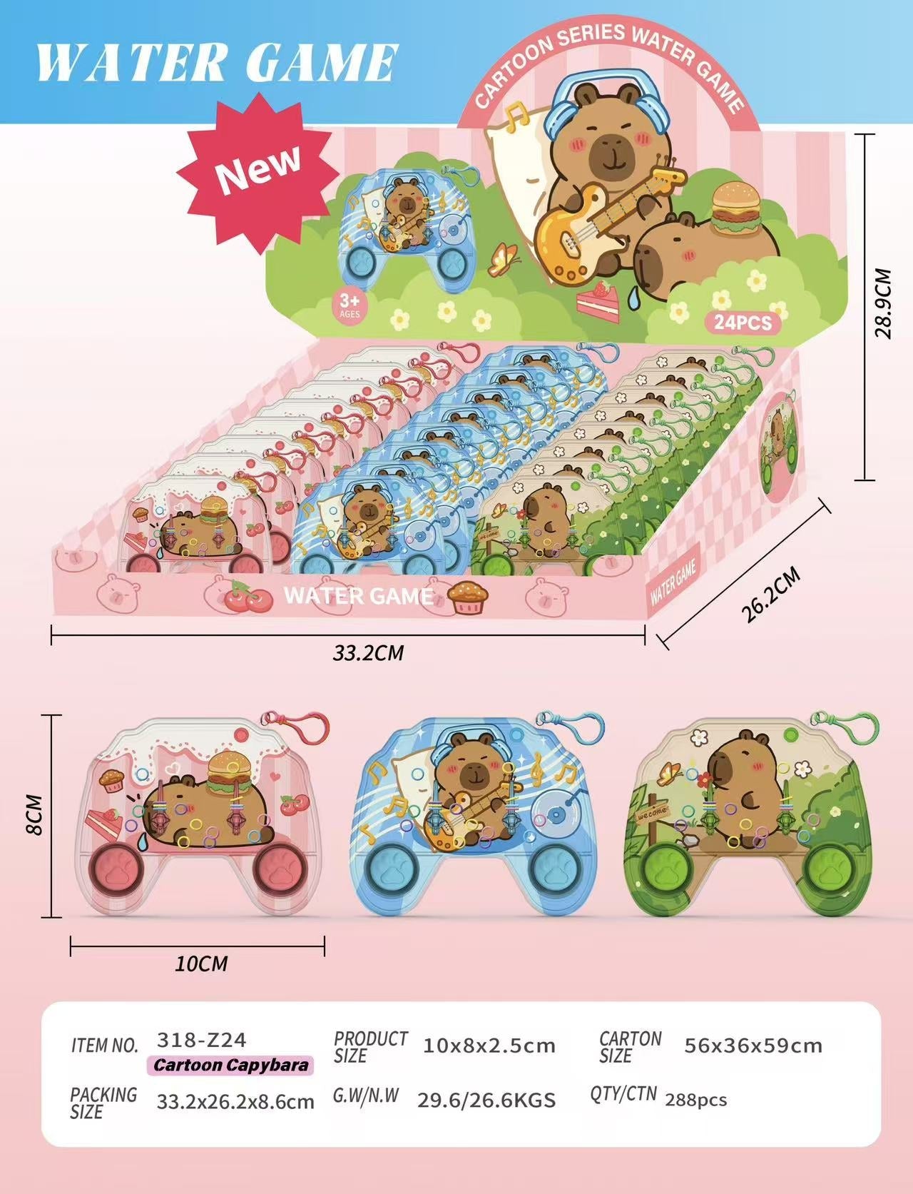 Bear Handheld Water Game - Box of 24