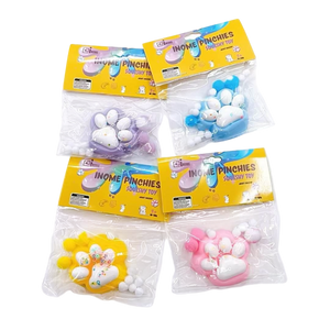 Medium Squishy Sequenced Cat Paw Pinchy Toys - Box of 16 Pieces