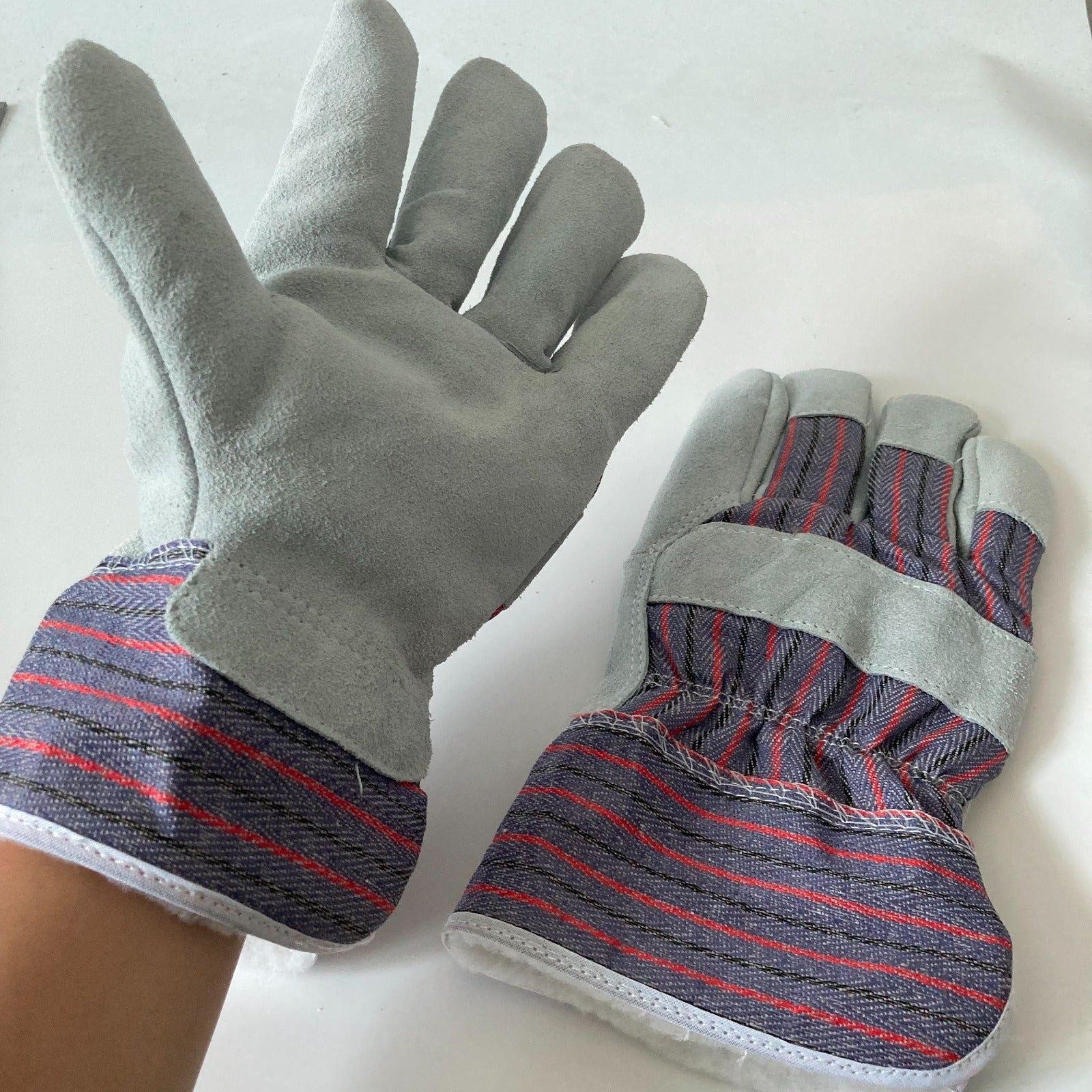 Winter Leather Palm Work Gloves - Pack of 3