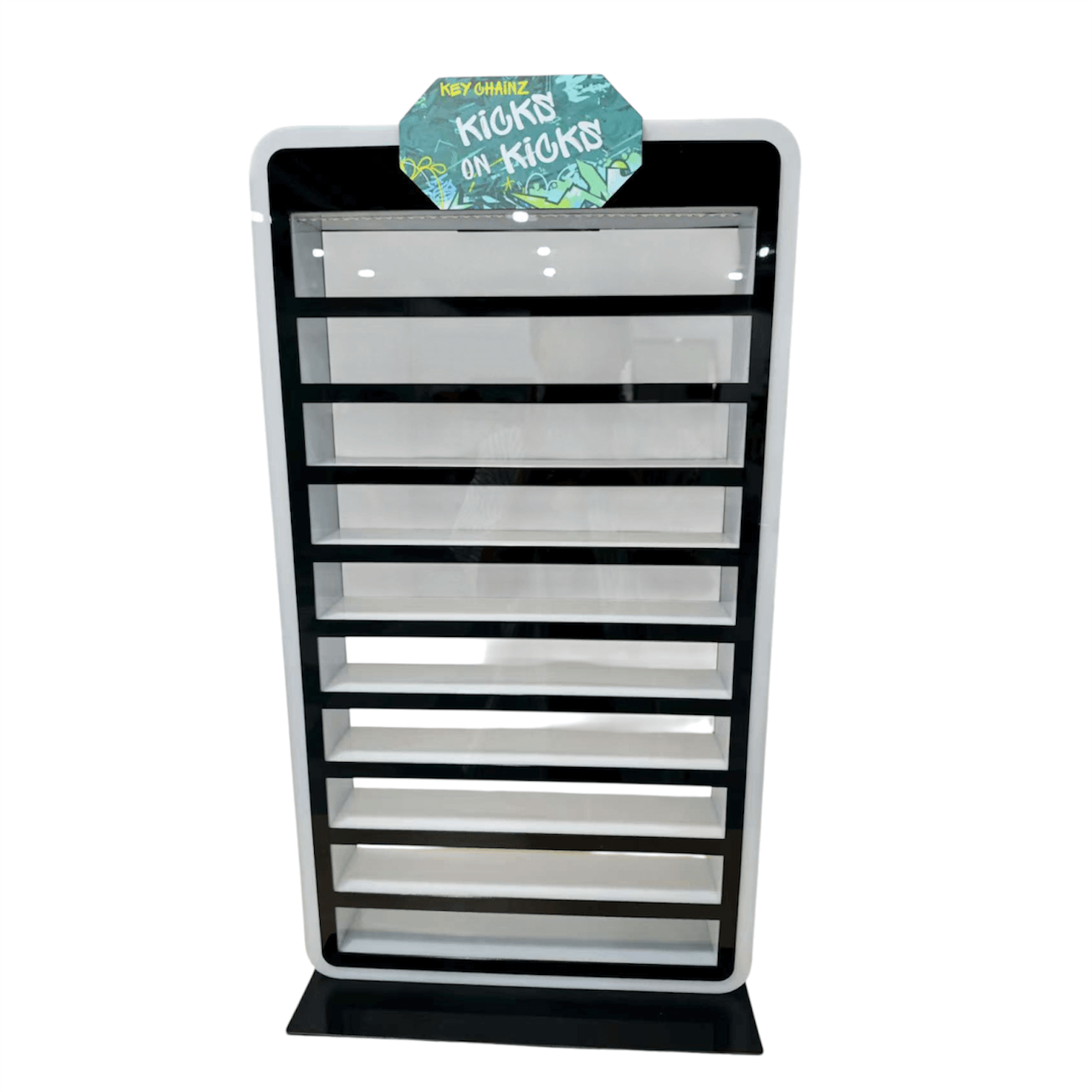 100 Piece Kicks on Kicks Large Acrylic LED Sneaker Keychain Display