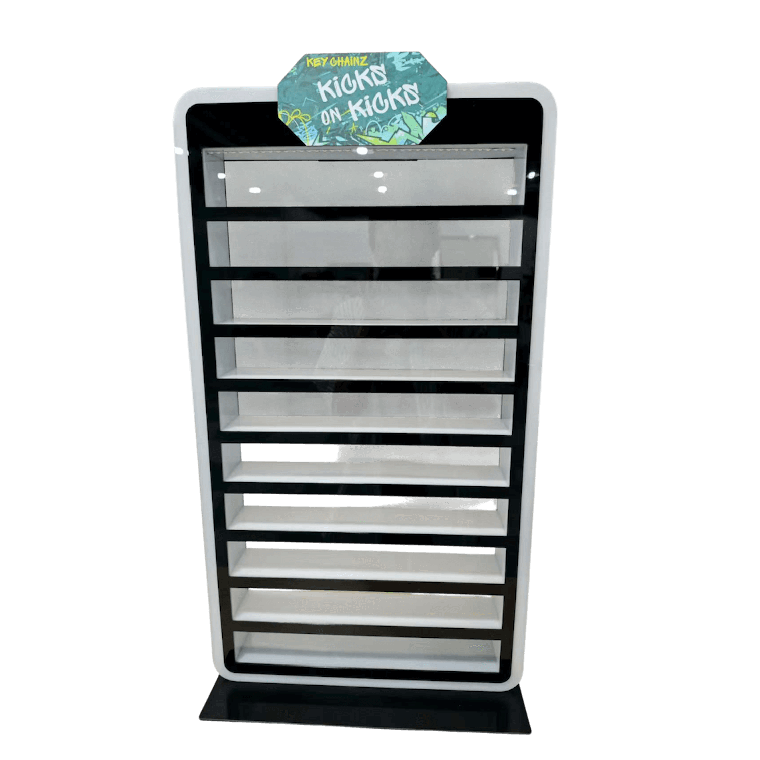 100 Piece Kicks on Kicks Large Acrylic LED Sneaker Keychain Display